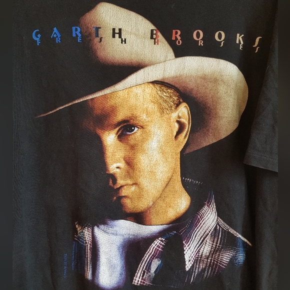 GARTH BROOKS "FRESH HORSES" 90's VINTAGE SINGLE STITCH TEE - Picture 2 of 5